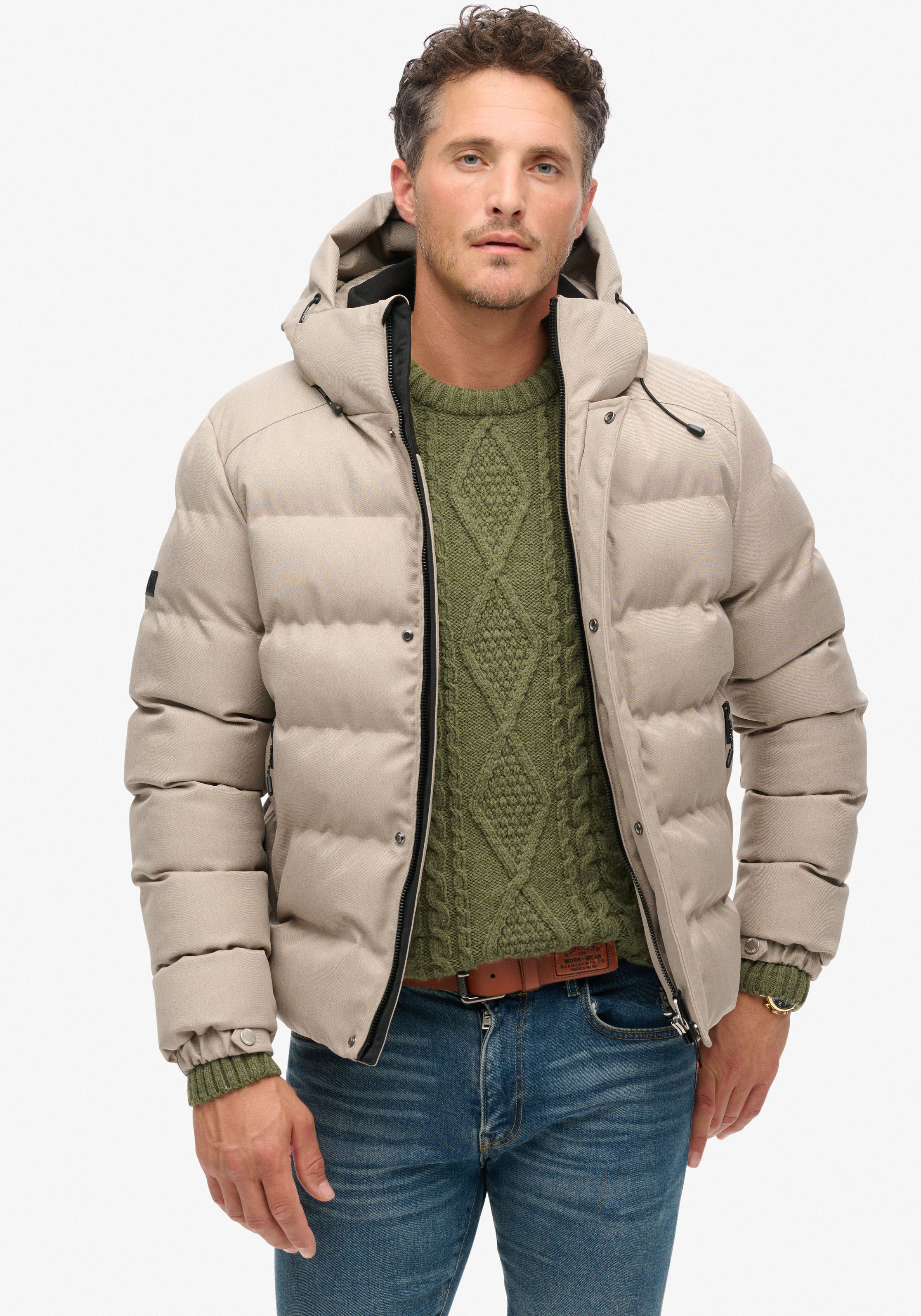 Superdry Steppjacke HOODED TWEED SPORTS PUFFER JKT günstig online kaufen