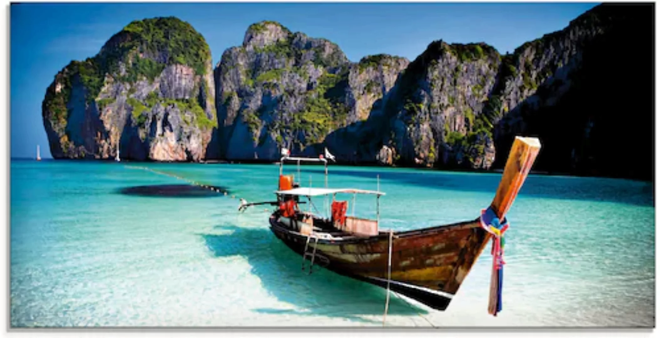 Artland Glasbild "Maya Bay, Koh Phi Phi Leh, Thailand", Boote & Schiffe, (1 günstig online kaufen