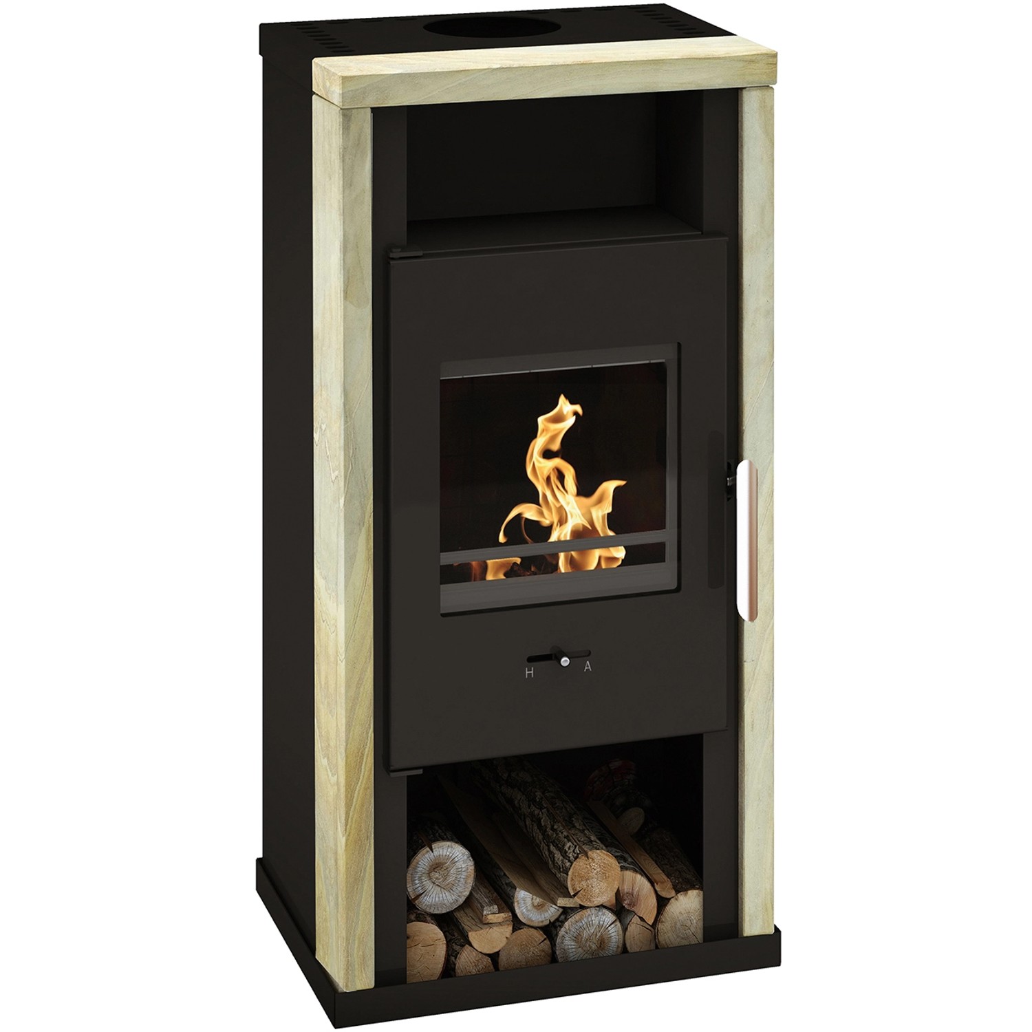 Wamsler Yuna Kaminofen Sandstein Schwarz 6 kW günstig online kaufen
