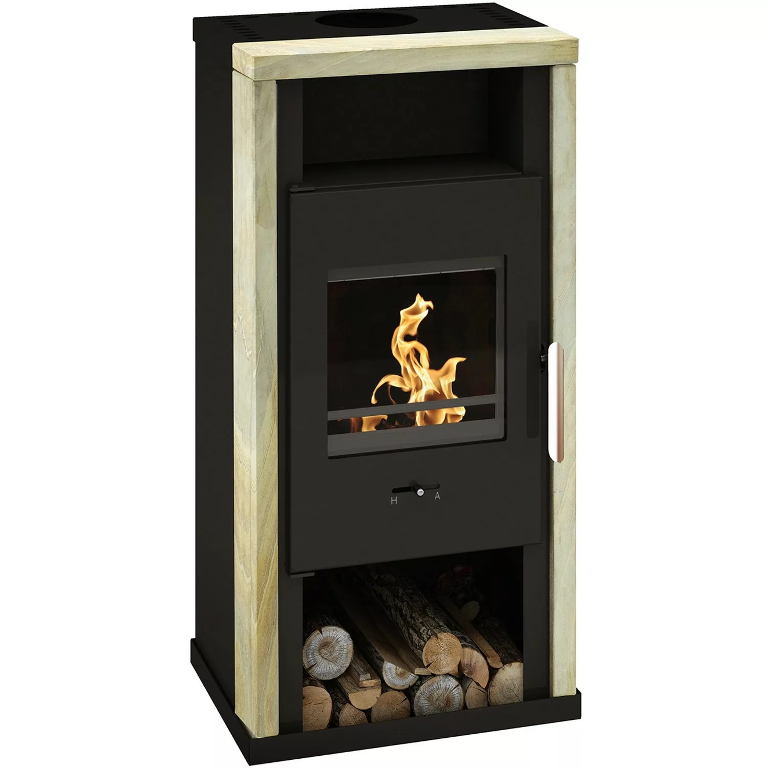 Wamsler Yuna Kaminofen Sandstein Schwarz 6 kW günstig online kaufen