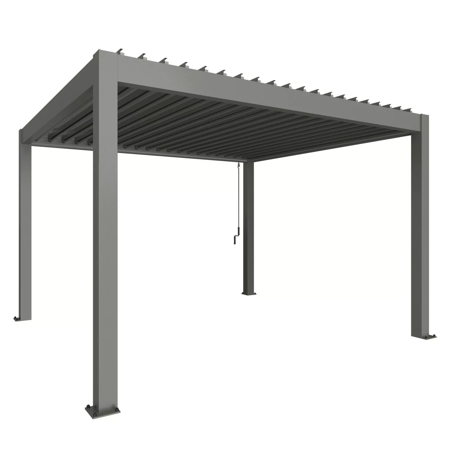 Biohort Pergola 255 cm x 404,5 cm x 367,5 cm Quarzgrau-Metallic günstig online kaufen