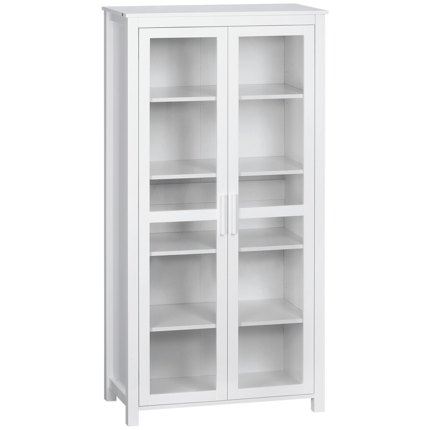 HOMCOM Küchenschrank MDF Spanplatte 80L x 39,5B x 160H cm Weiß günstig online kaufen