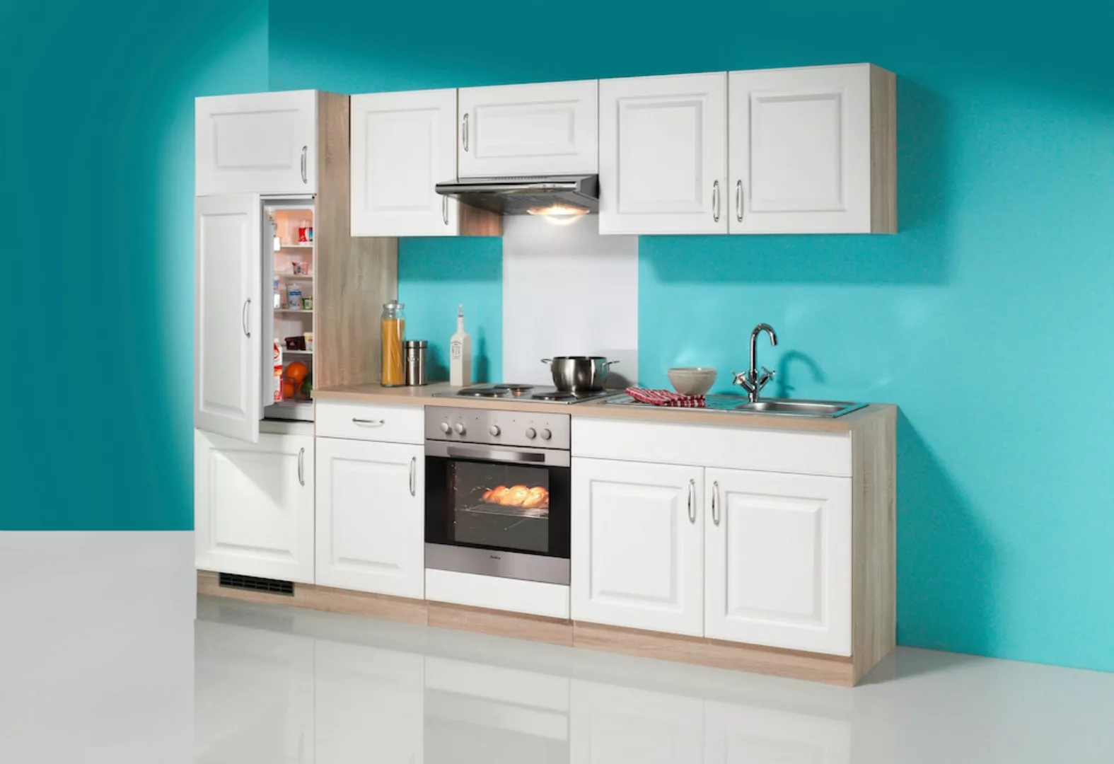 wiho Küchen Küchenzeile "Tilda", mit E-Geräten, mit Glaskeramik-Kochfeld, B günstig online kaufen