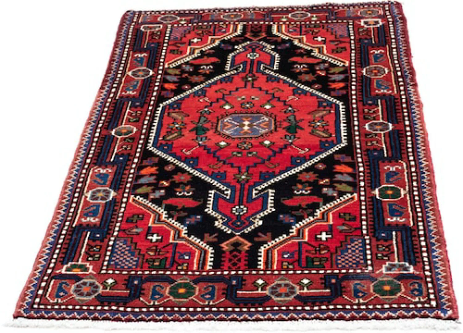 morgenland Wollteppich »Hosseinabad Medaillon Rosso chiaro 120 x 75 cm«, re günstig online kaufen