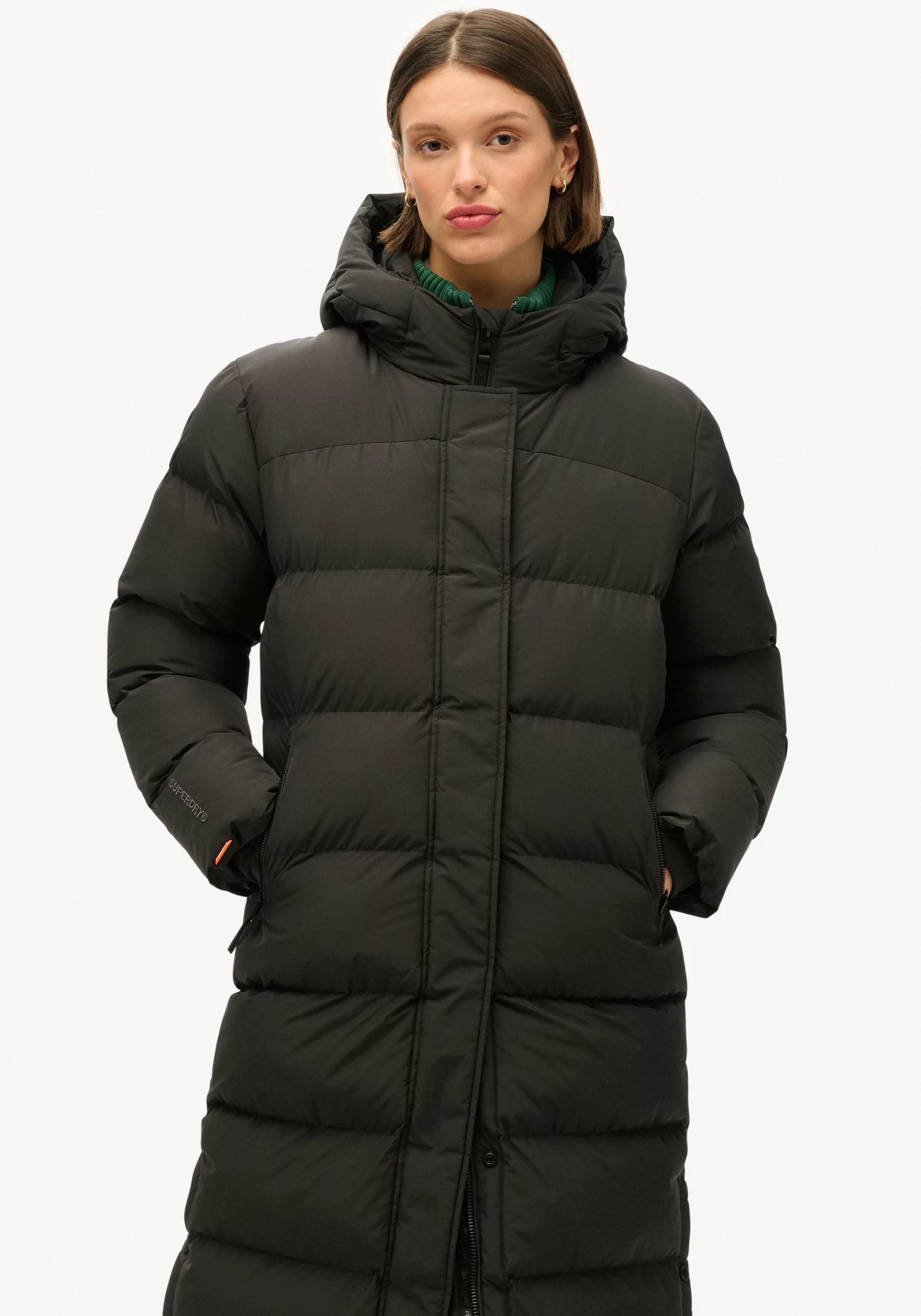 Superdry Steppjacke "HOODED LONGLINE SPORTS PUFFER", mit Kapuze günstig online kaufen