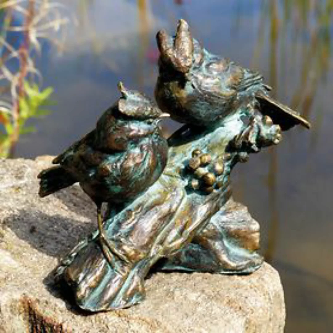 Skulptur 'Vogelpaar auf Bronzeast' günstig online kaufen