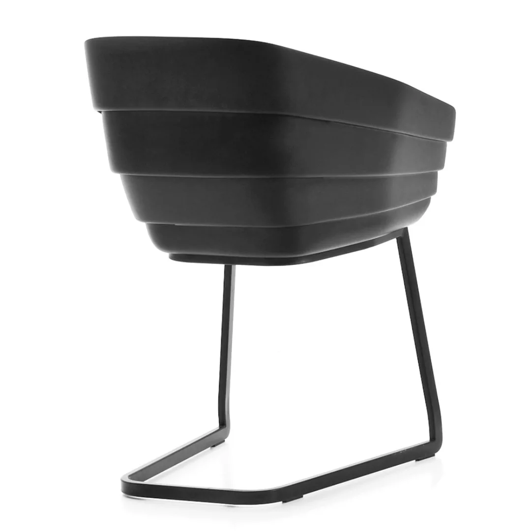 Moroso - Rift Freischwinger Stuhl - schwarz RAL9005/Sitzschale Polyurethan/ günstig online kaufen