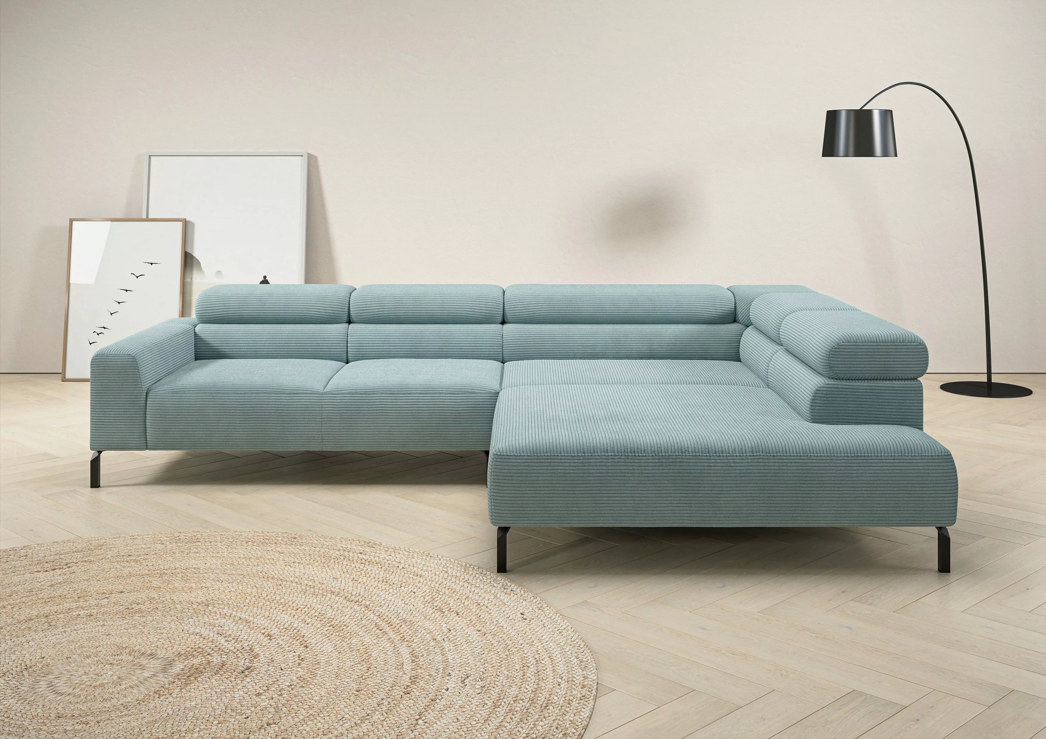 Places of Style Ecksofa "Antonelli, L-Form, inkl. Kopfteilverstellung, Brei günstig online kaufen