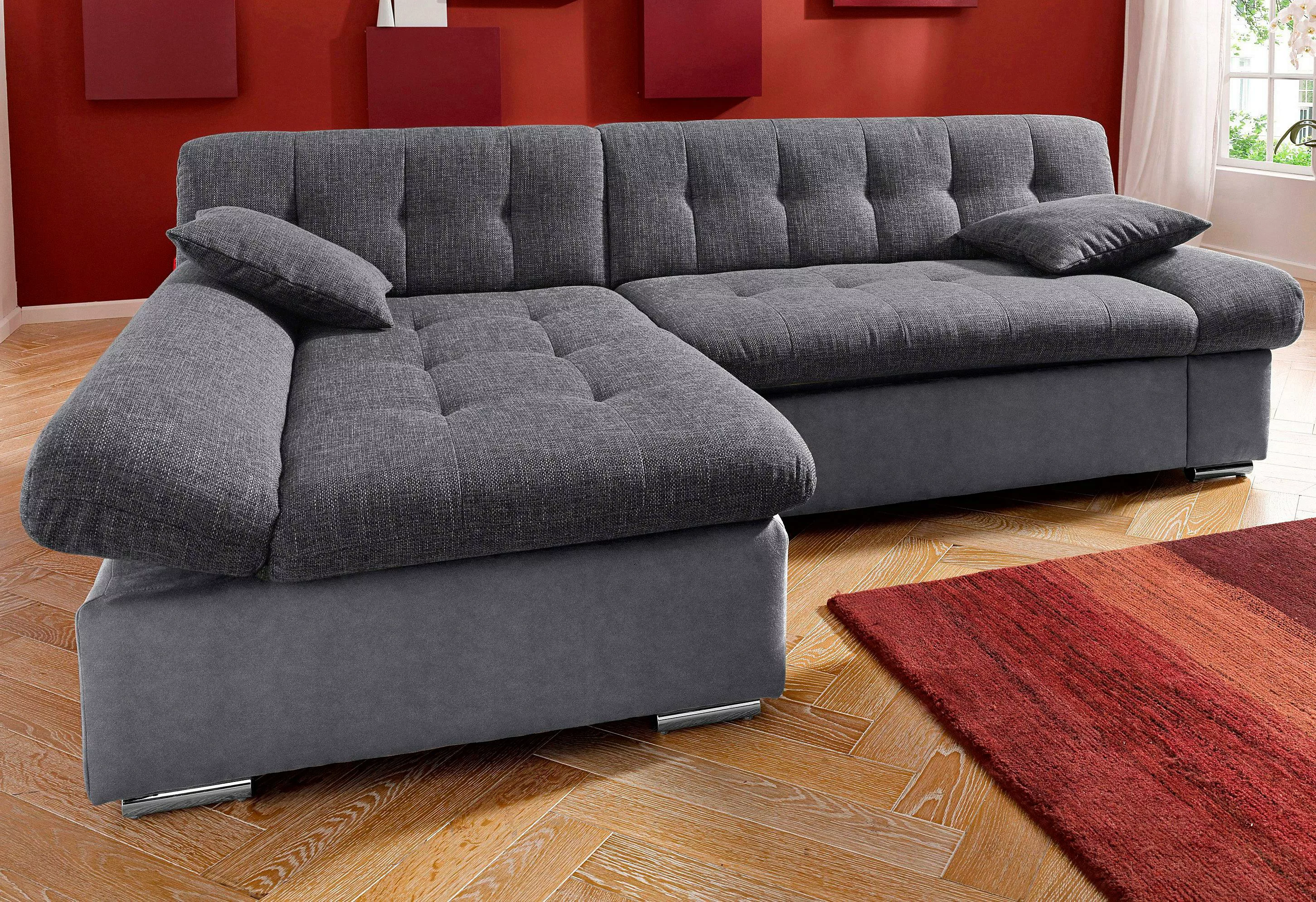 TRENDMANUFAKTUR Ecksofa Reggae, modern und bequem, aktueller Materialmix, L günstig online kaufen