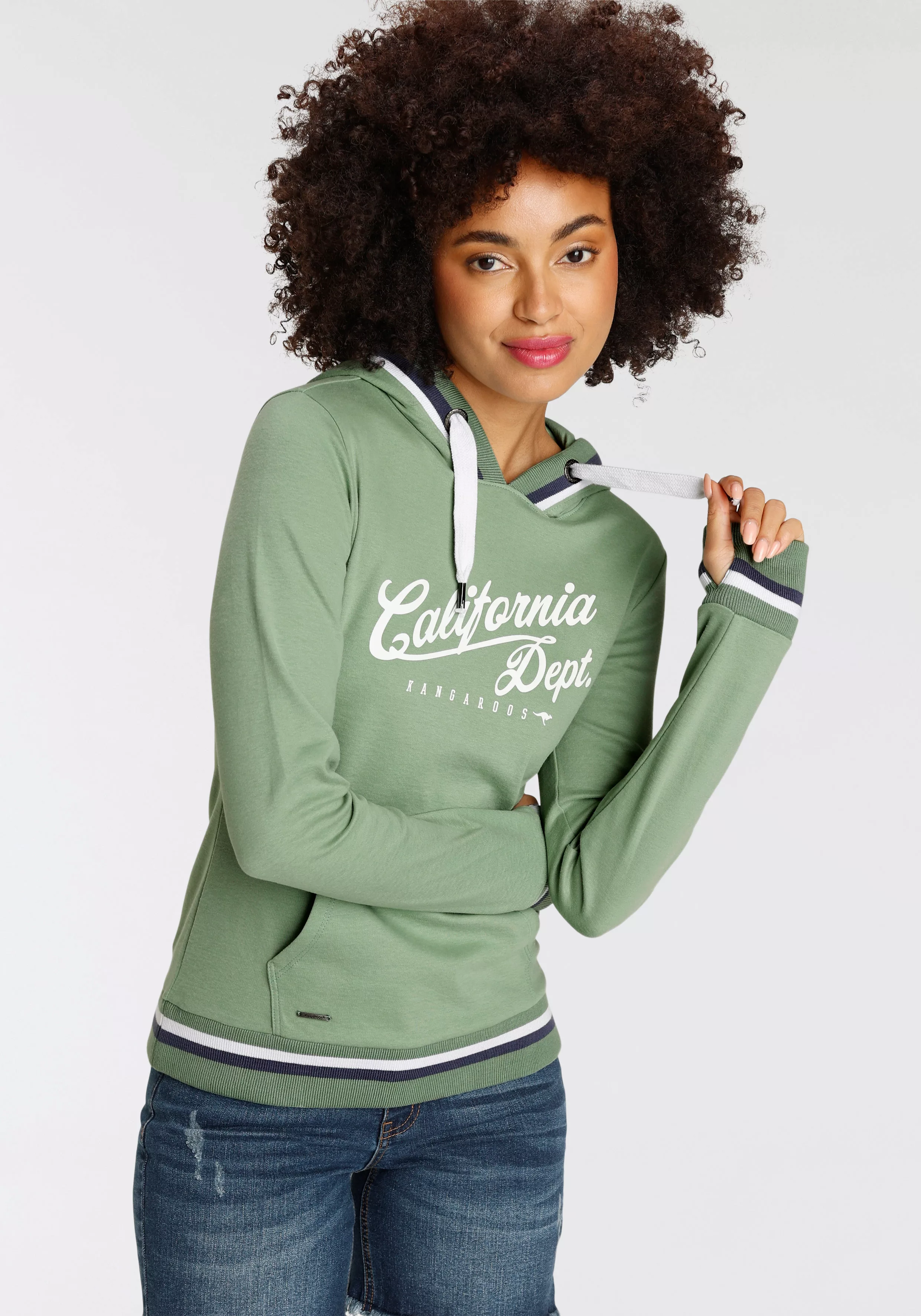 KangaROOS Kapuzensweatshirt, mit großen Logoschriftzug & Kontraststreifen günstig online kaufen