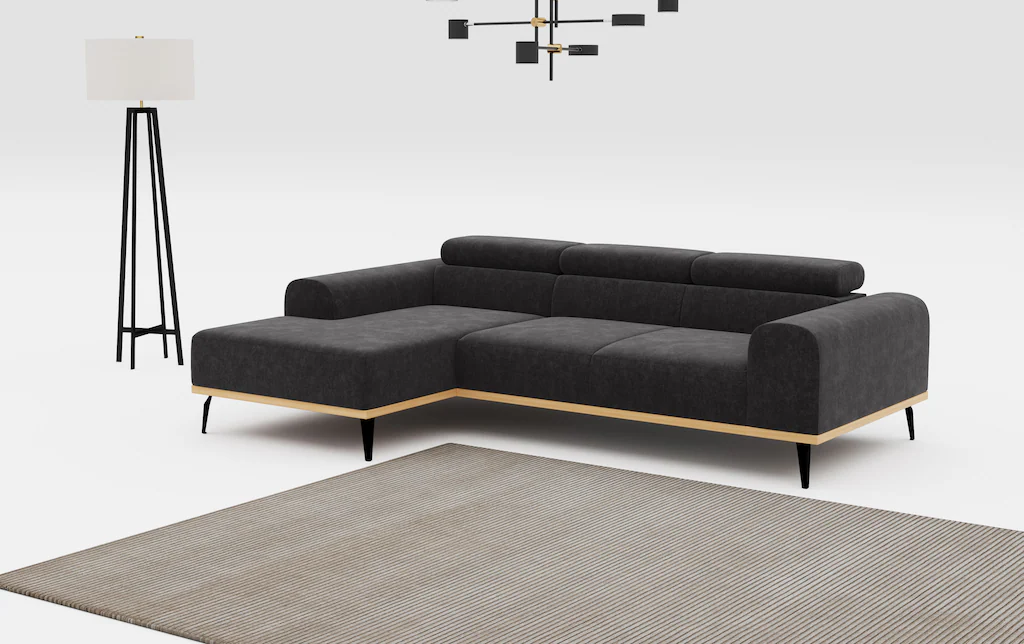 Places of Style Ecksofa "Carlo L-Form", Kopfteilverstellung günstig online kaufen