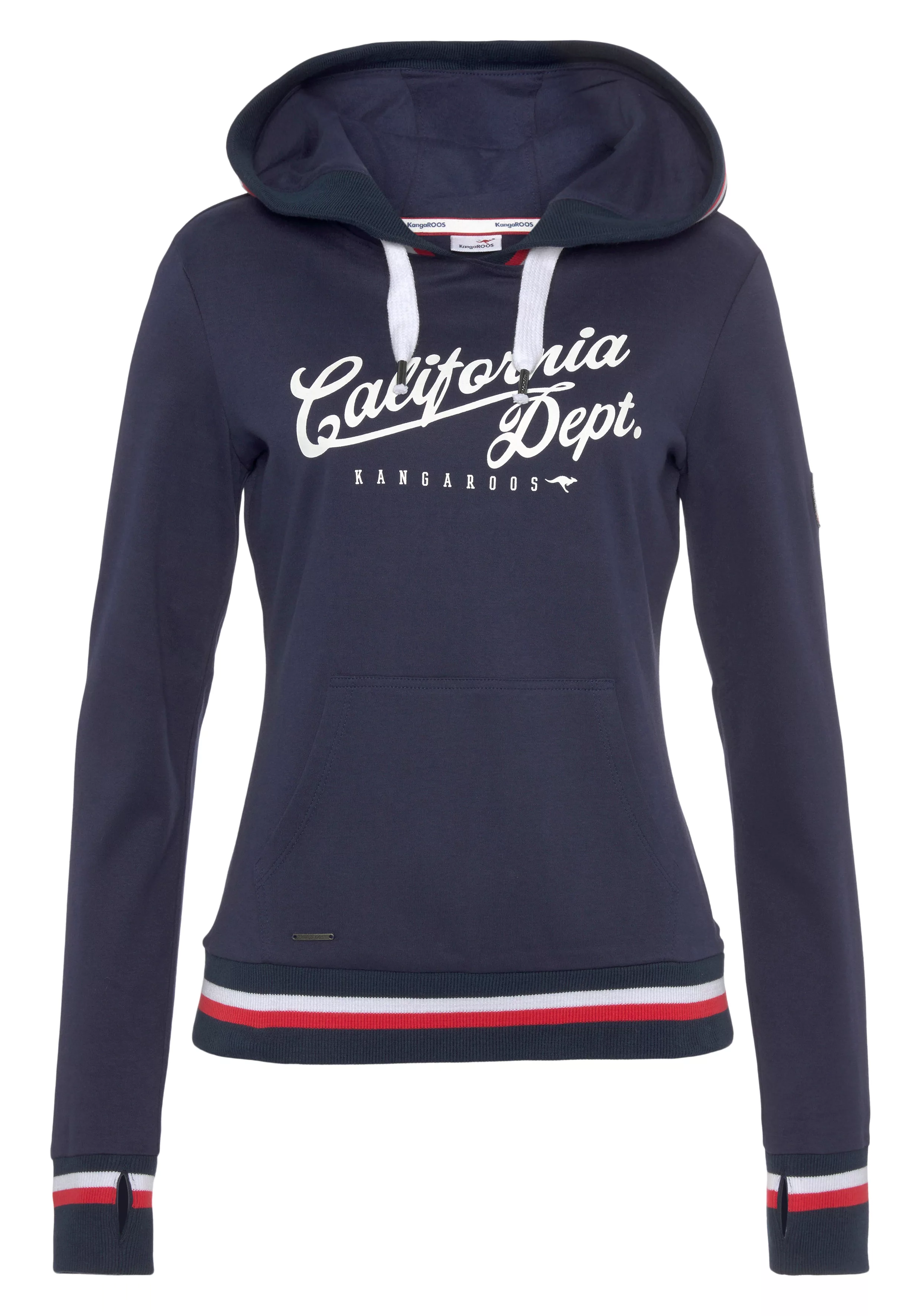 KangaROOS Kapuzensweatshirt, mit großen Logoschriftzug & Kontraststreifen - günstig online kaufen