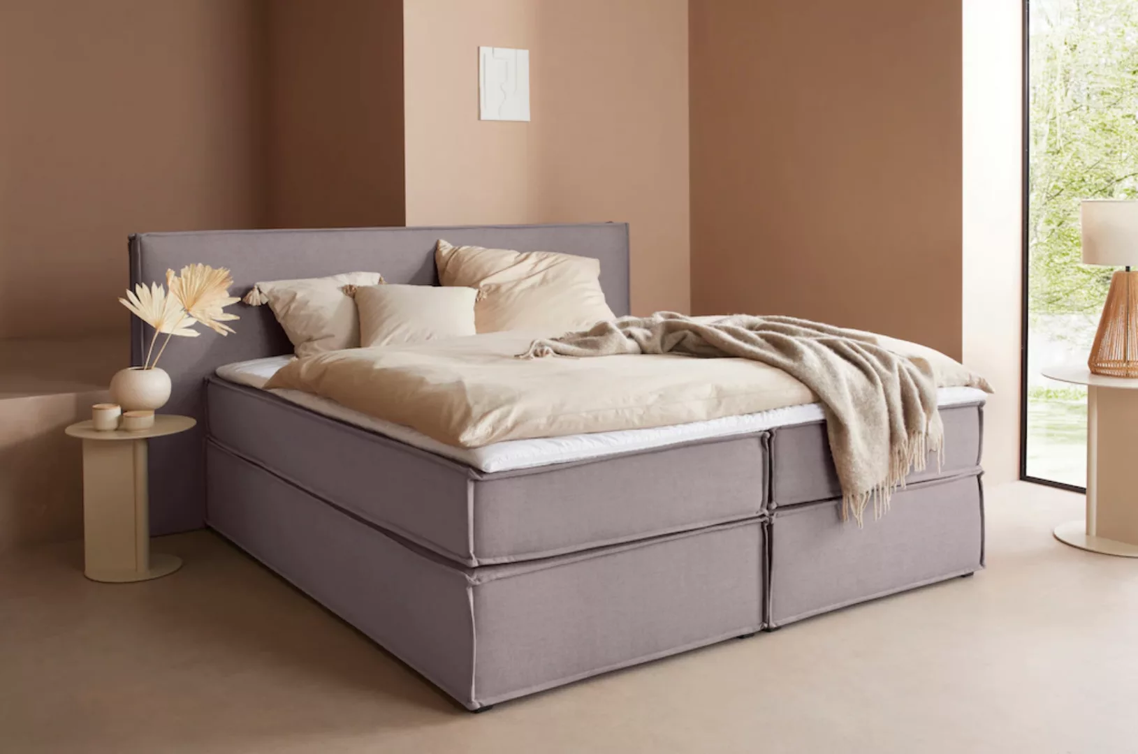 LeGer Home by Lena Gercke Boxspringbett "Yuma", incl. Topper, in 4 Breiten, günstig online kaufen