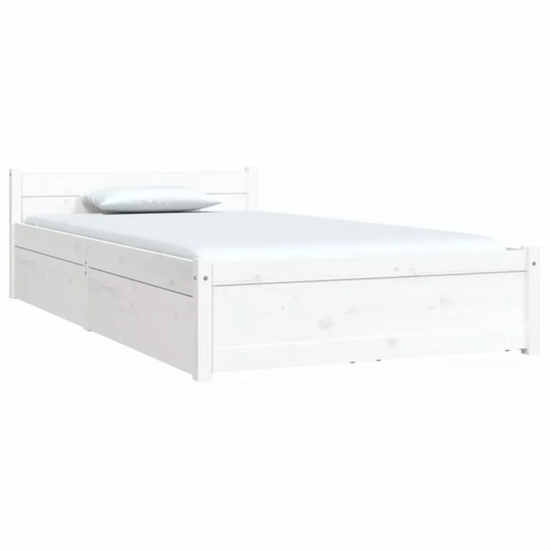 furnicato Bettgestell Bett mit Schubladen Weiß 90x200 cm (1-tlg) günstig online kaufen