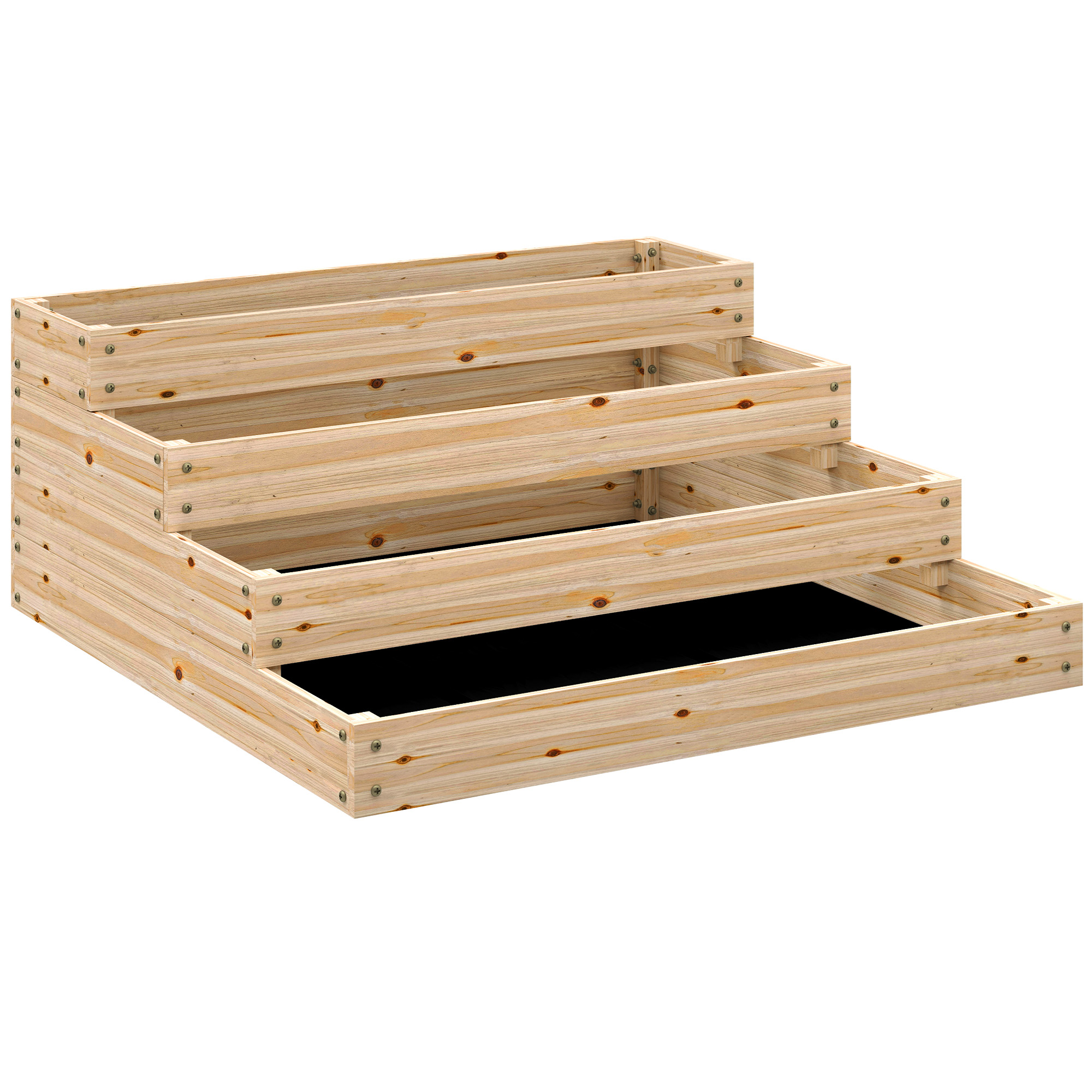 Outsunny Hochbeet Gartenbeet, Pflanzkasten aus massivem Holz, erhöhtes Gart günstig online kaufen