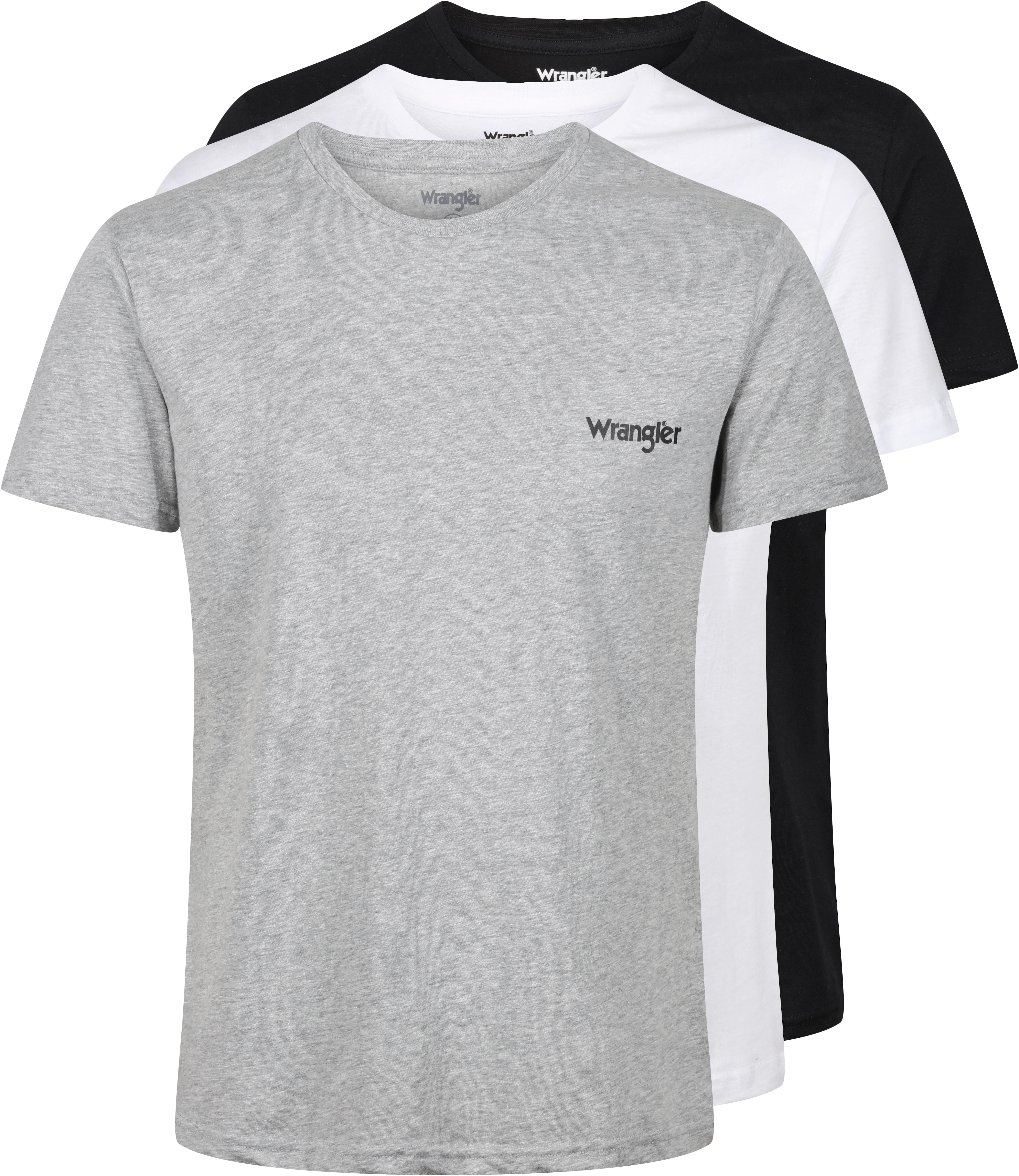 Wrangler T-Shirt "Foster" (3er-Pack) mit Logoschriftzug und Rundhalsausschn günstig online kaufen