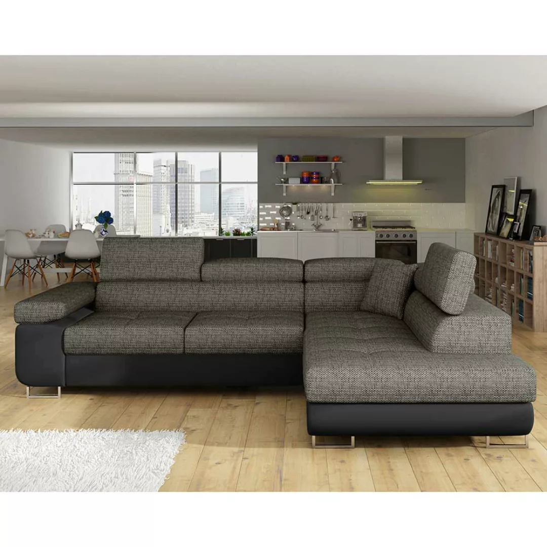 Ecksofa Sofaecke aus Webstoff und Kunstleder günstig online kaufen