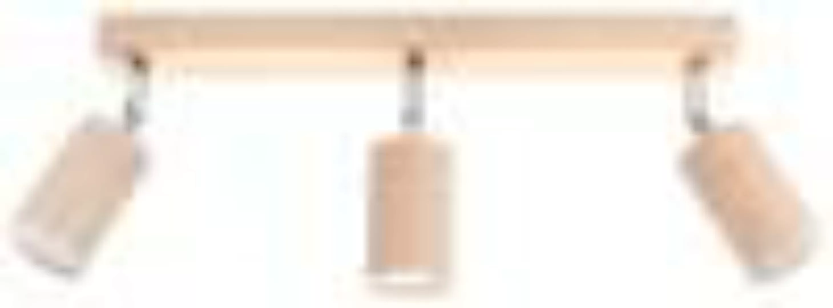 Deckenlampe Holz L:45cm 3x GU10 Strahler Spot Lampe günstig online kaufen