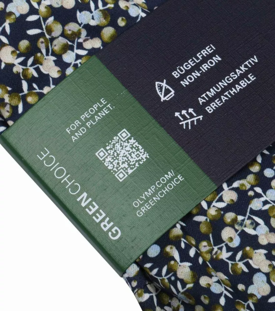 OLYMP Luxor MF Hemd Blumenmuster Dunkelblau - Größe 39 günstig online kaufen