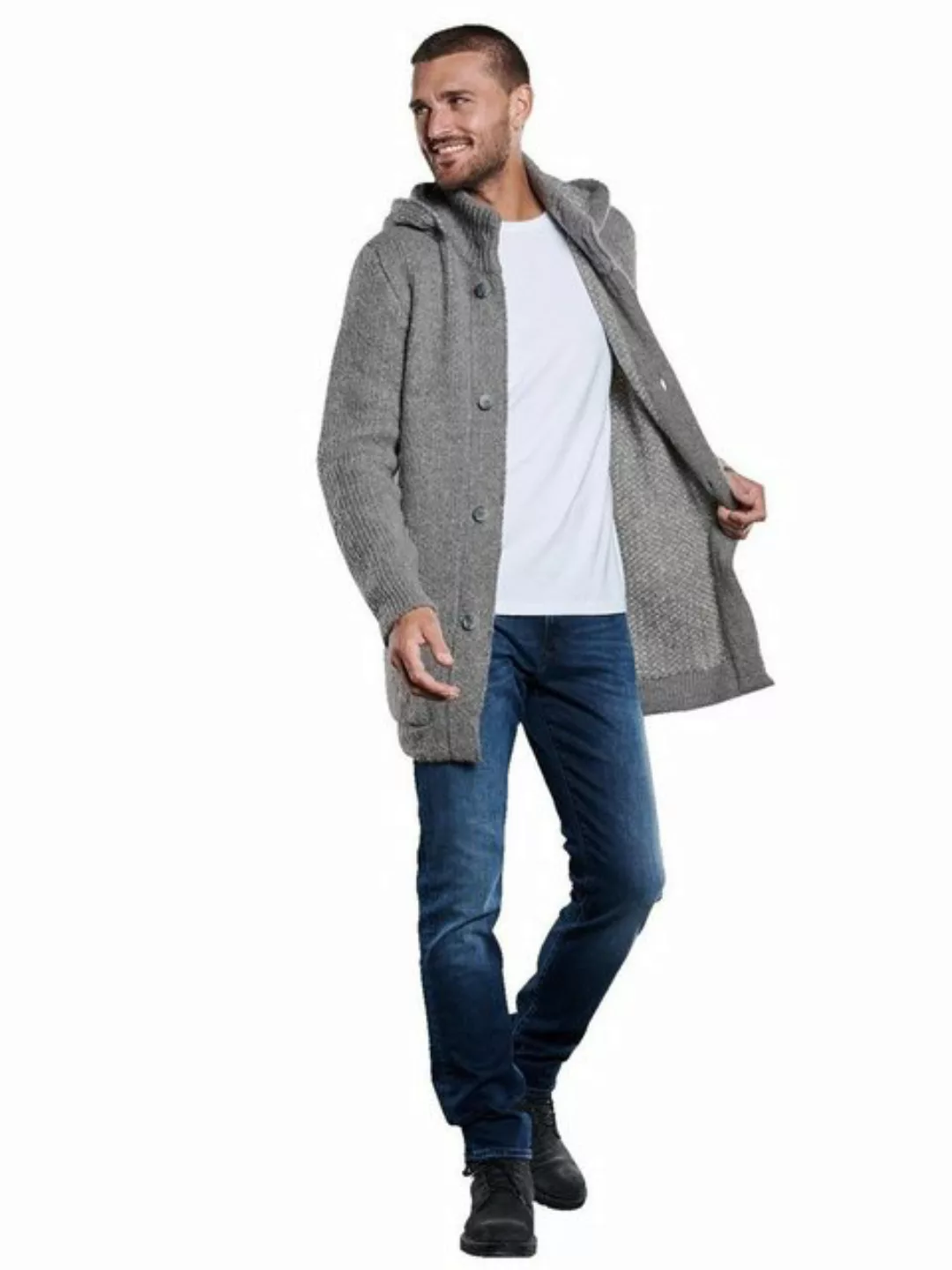 emilio adani Strickjacke Strickjacke mit abnehmbarer Kapuze günstig online kaufen