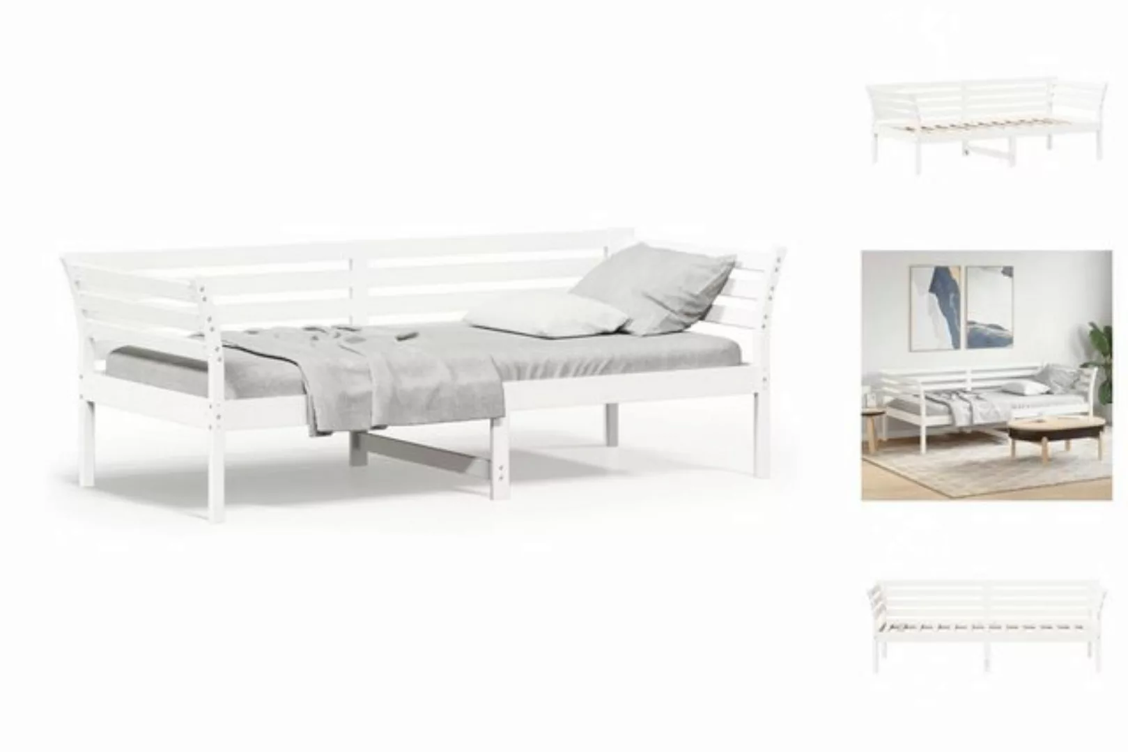 vidaXL Gästebett vidaXL Gästebett Tagesbett Weiß 80x200 cm Massivholz Kiefe günstig online kaufen