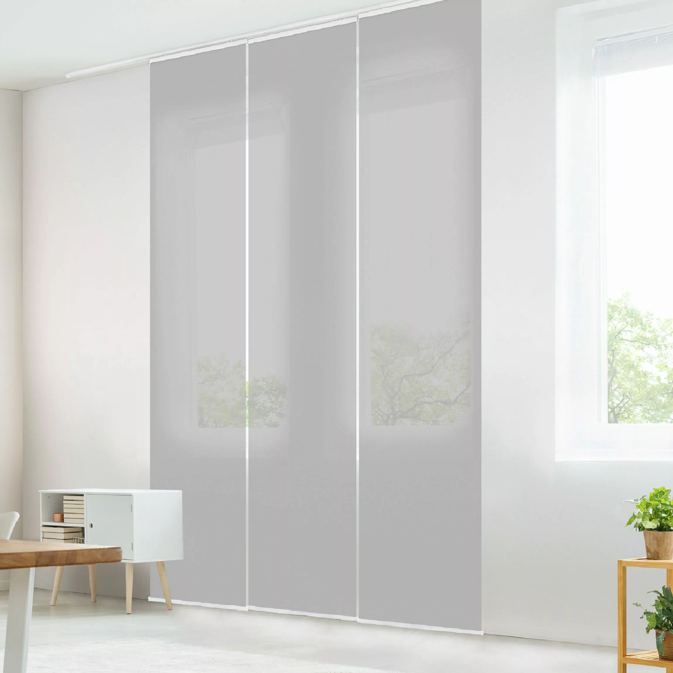 Bilderdepot24 Schiebegardine modern Flächenvorhang blickdicht Achatgrau, günstig online kaufen