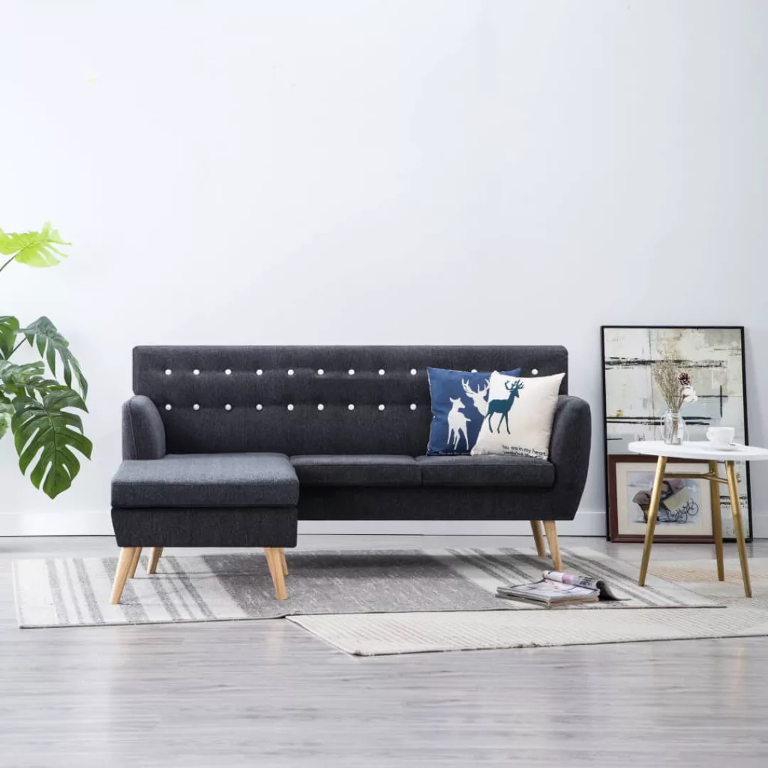Sofa In L-form Stoffbezug 171,5 X 138 X 81,5 Cm Dunkelgrau günstig online kaufen