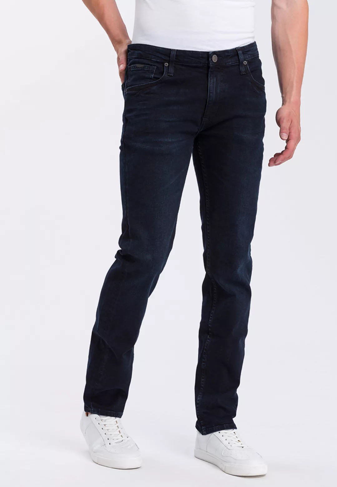 Cross Jeans Herren Jeans Damien - Slim Fit - Blau - Blue Black günstig online kaufen