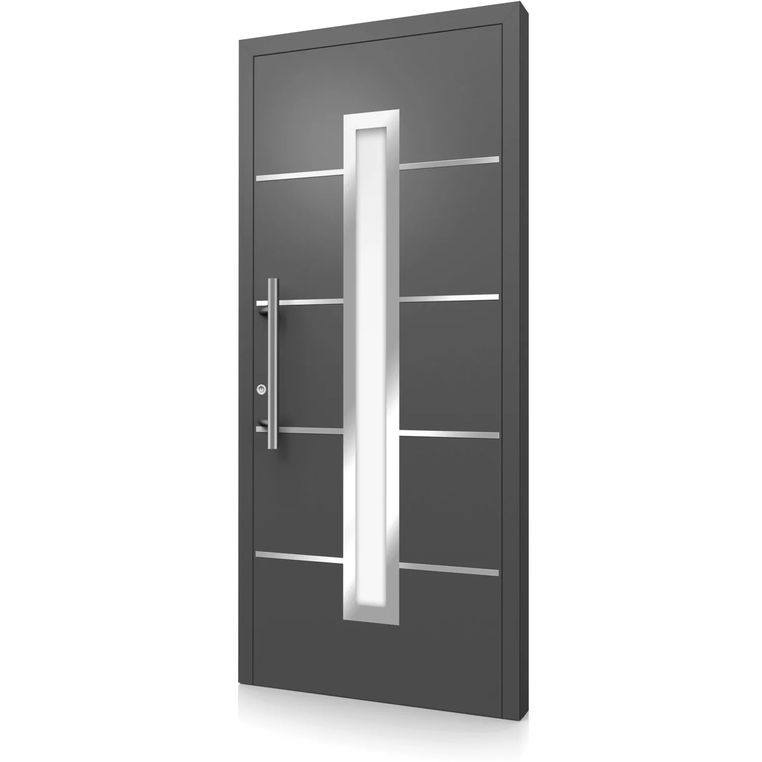 Aluminium-Haustür Moderno M410/P 110 x 210 cm Anthrazit Metallic Anschlag L günstig online kaufen