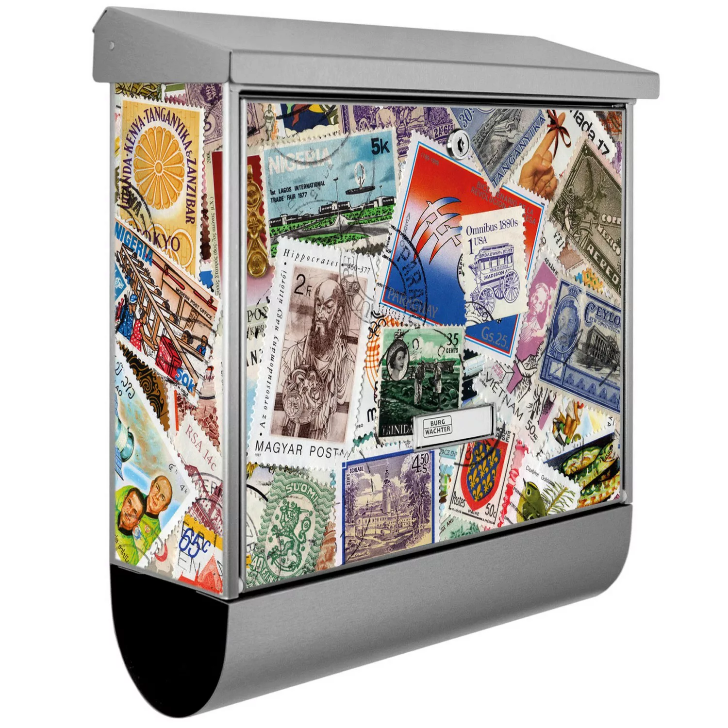 Banjado Briefkasten Edelstahl 38x39x12cm Mit Zeitungsfach Inkl. Montagemate günstig online kaufen