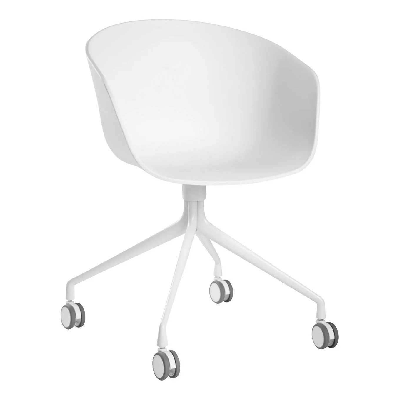 HAY - About a Chair AAC 24 Armlehndrehstuhl mit Rollen - weiß/Sitzschale Po günstig online kaufen
