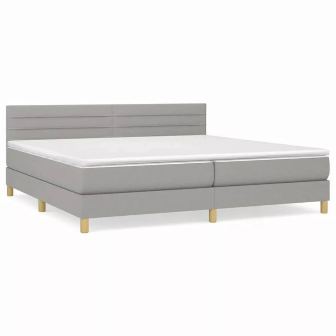 vidaXL Bettgestell Boxspringbett mit Matratze Hellgrau 200x200 cm Stoff Bet günstig online kaufen