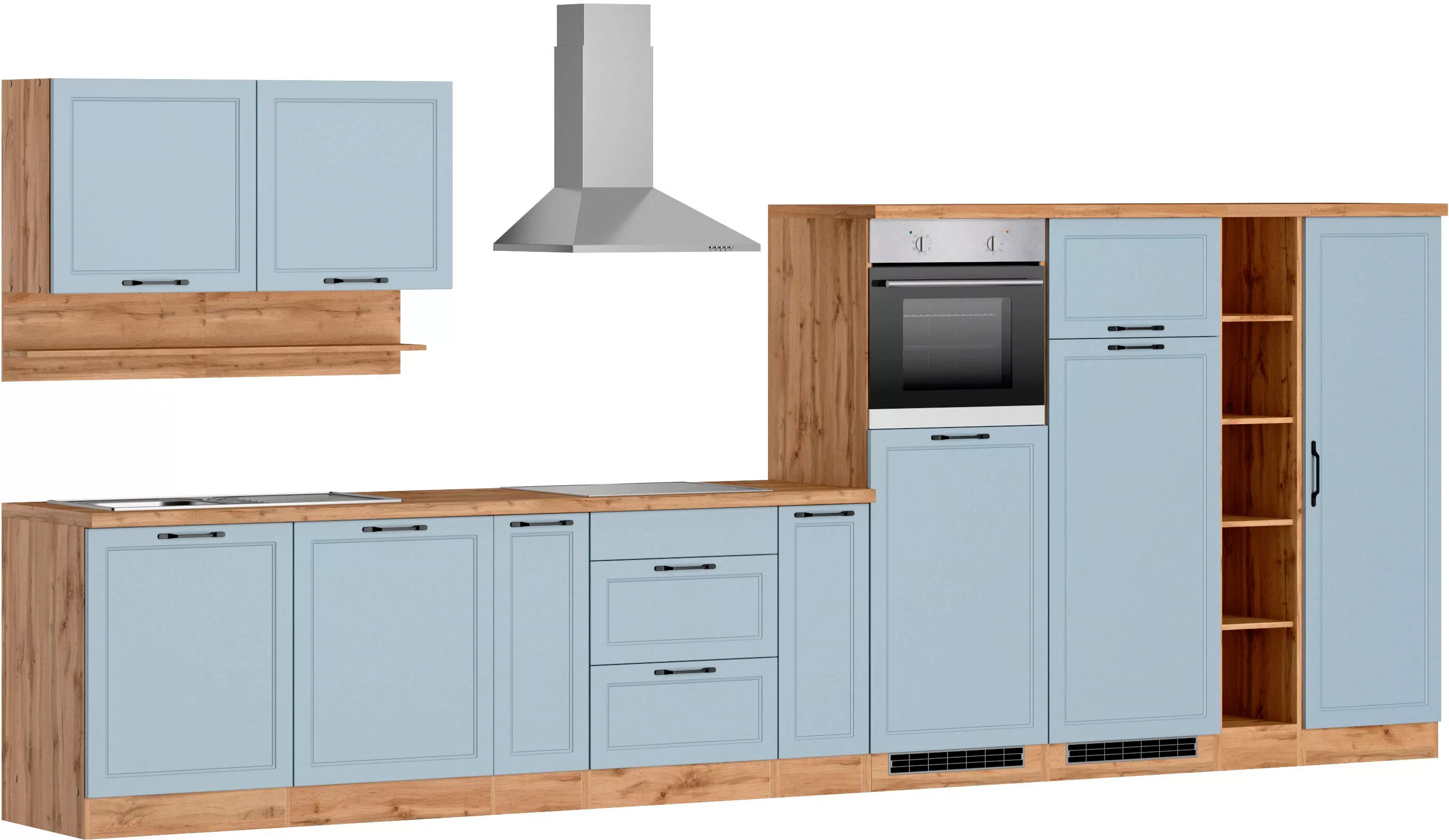 Kochstation Küche »KS-Lana«, 440 cm breit, wahlweise mit oder ohne E-Geräte günstig online kaufen