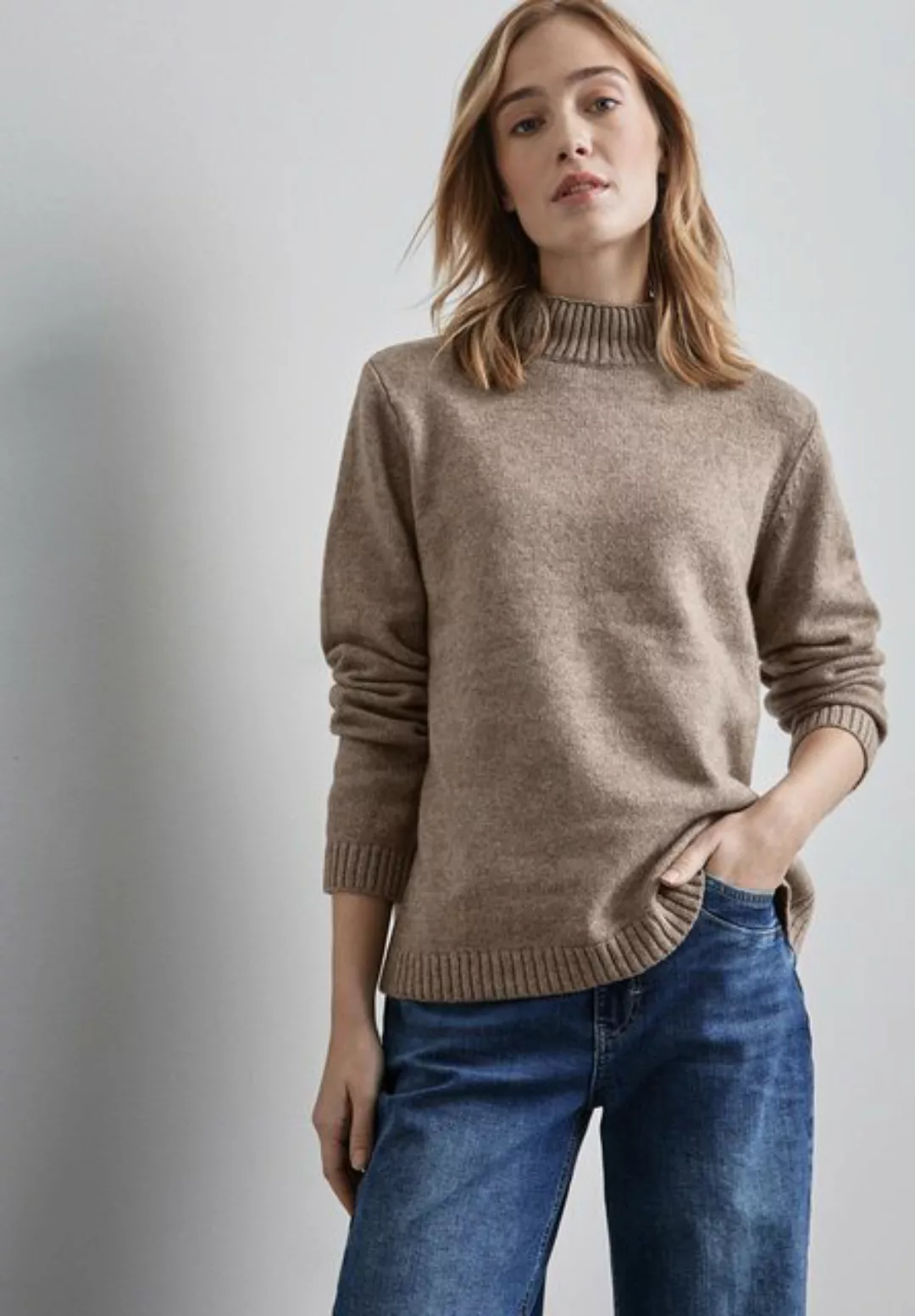 STREET ONE Strickpullover - Damen Strickpullover - Turtleneck, Langarm, Ang günstig online kaufen