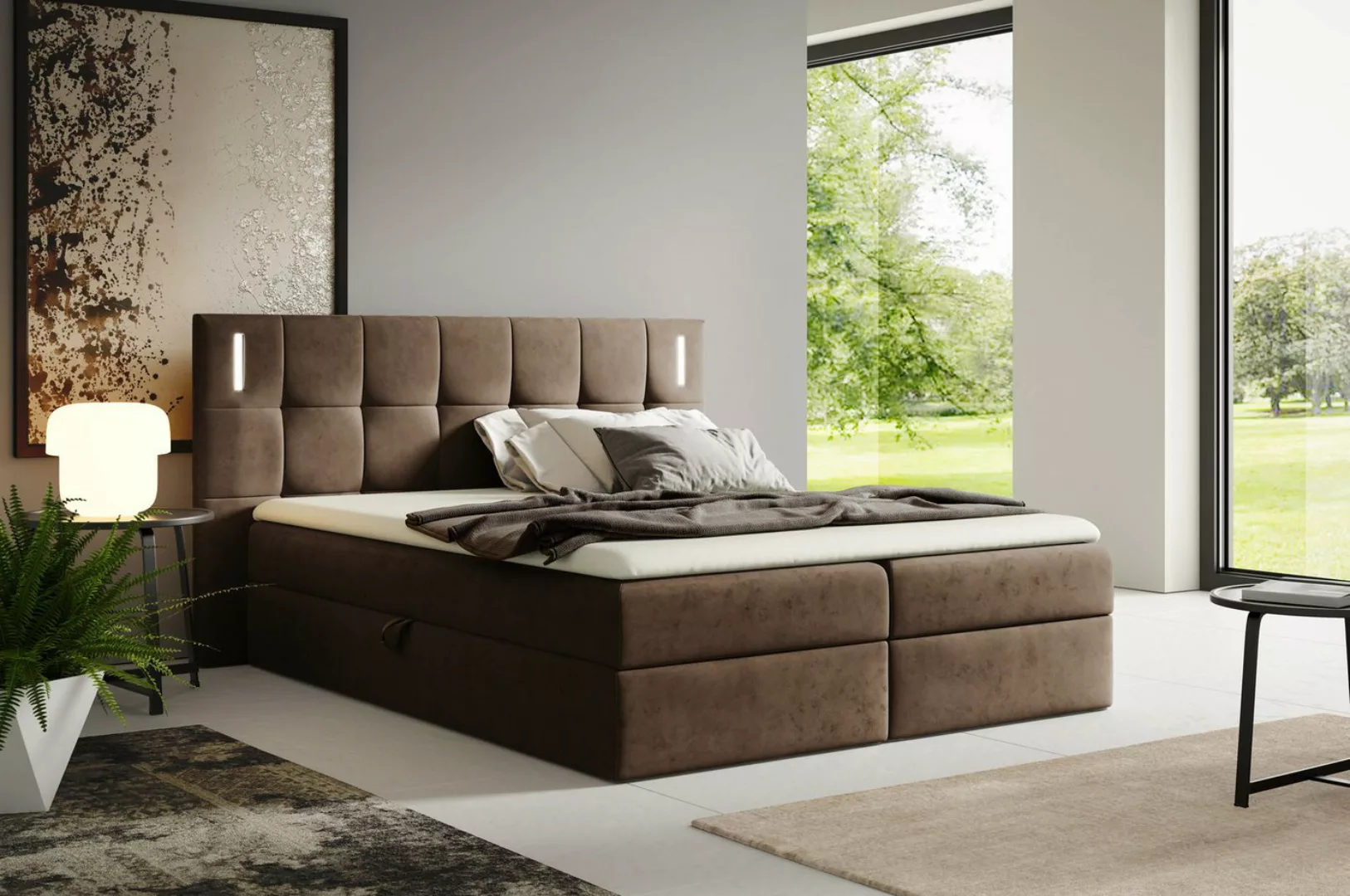 yourhouse24 Boxspringbett Chesterfield mit 2 Bettkästen, Doppelbett mit Bon günstig online kaufen