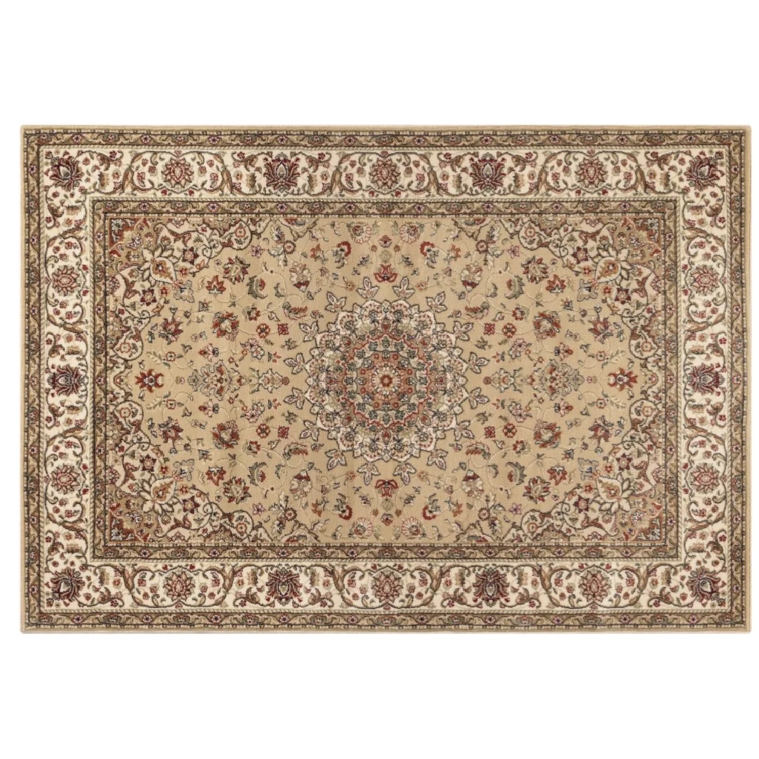 Peyer Syntex Klassischer Kurzflor Teppich Amina Medaillon 27008 Farbe Beige günstig online kaufen