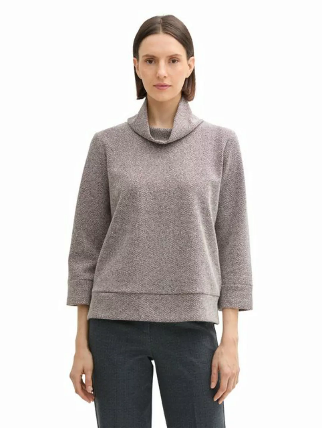 TOM TAILOR Sweatshirt, mit Wasserfall-Kragen günstig online kaufen