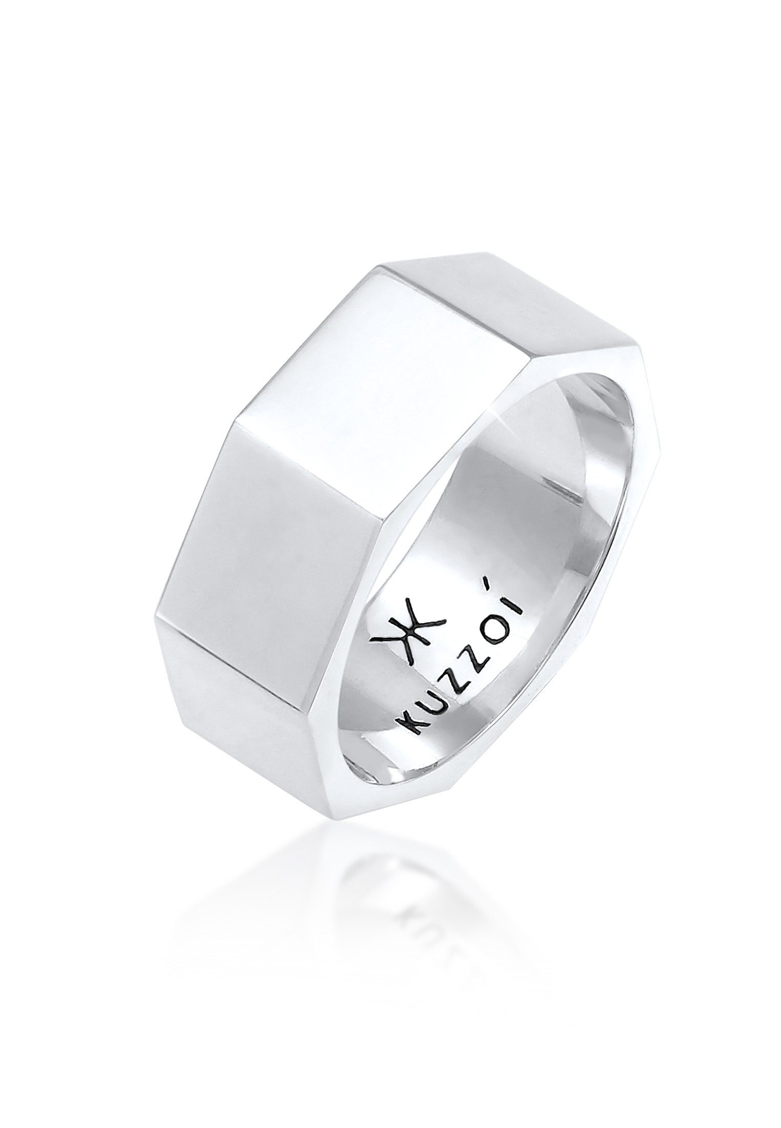 Kuzzoi Silberring Herren Bandring Achteck Breit günstig online kaufen