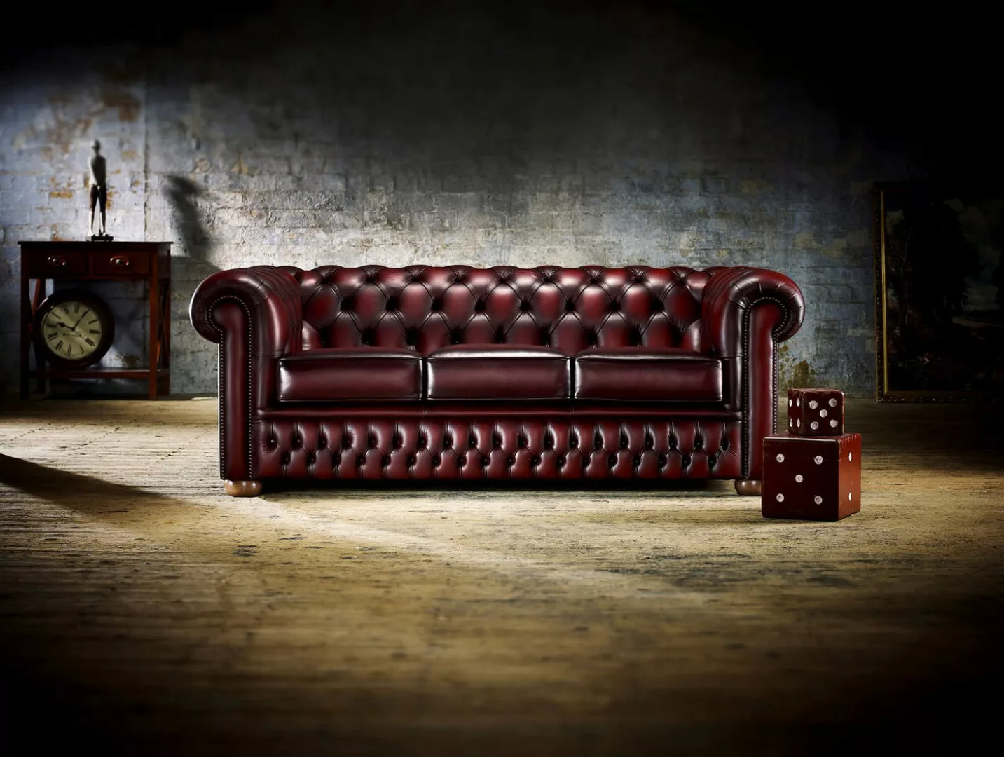 Xlmoebel Sofa Riesiges Sofa mit 3 Sitzen Chesterfield Stil Polstersitzgrupp günstig online kaufen