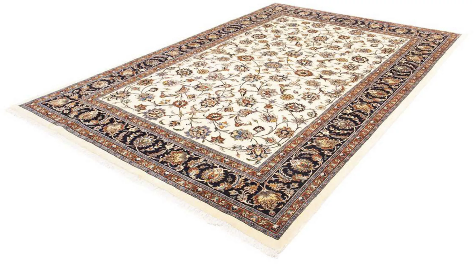 morgenland Wollteppich »Kaschmar Blumenmuster Blu scuro 280 x 215 cm«, rech günstig online kaufen