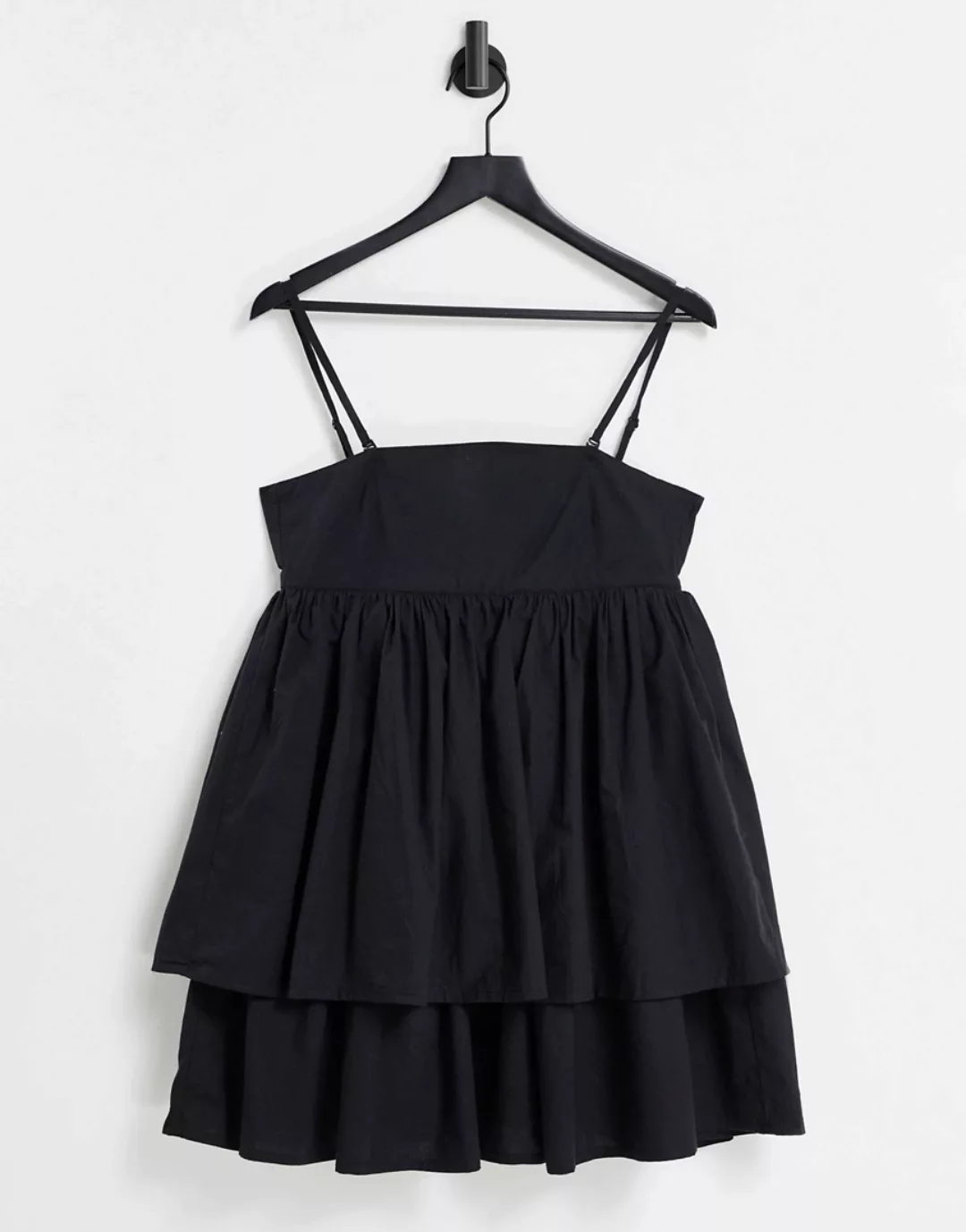 ASOS DESIGN – Trägerloses, doppellagiges Mini-Sommerkleid mit Rückenschnüru günstig online kaufen