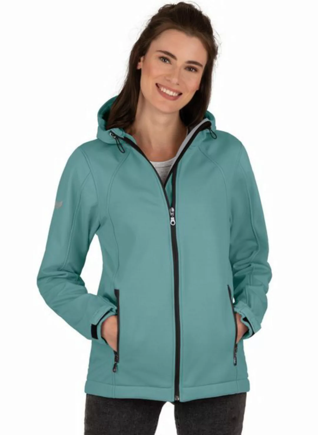 Trigema Softshelljacke TRIGEMA Taillierte Softshell–Kapuzenjacke (1-St) günstig online kaufen