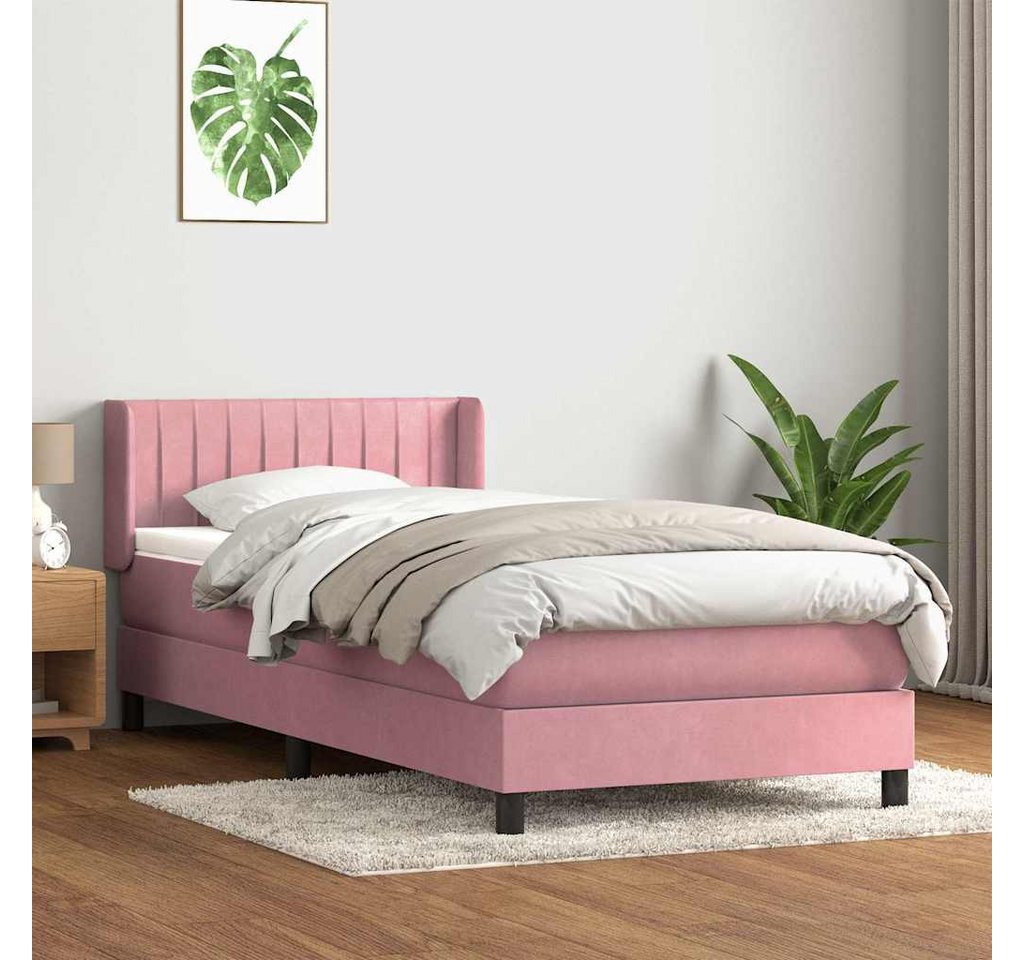 vidaXL Boxspringbett, Boxspringbett mit Matratze Rosa 80x210 cm Samt günstig online kaufen