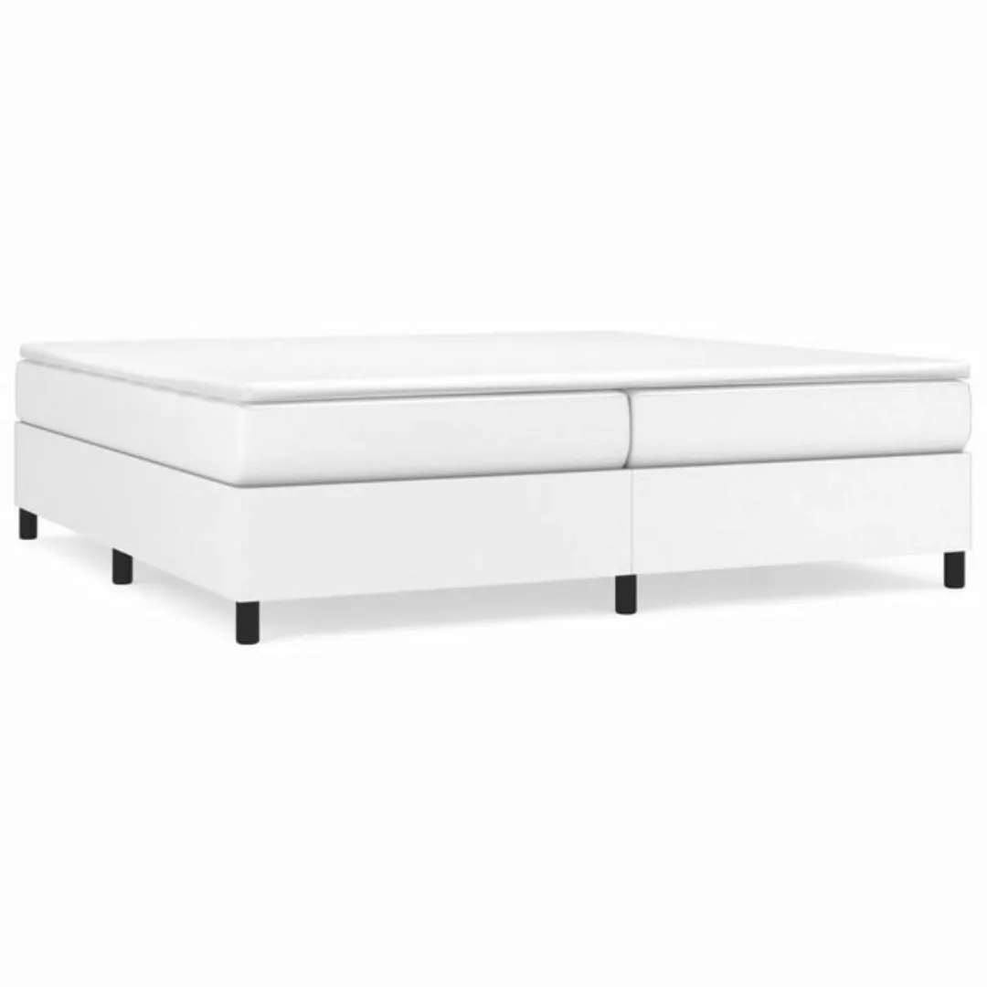 Vidaxl Boxspringbett Mit Matratze Weiß 200x200 Cm Kunstleder günstig online kaufen