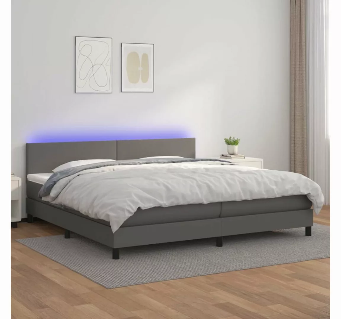 vidaXL Boxspringbett Bett Boxspringbett mit Matratze & LED Kunstleder (200 günstig online kaufen