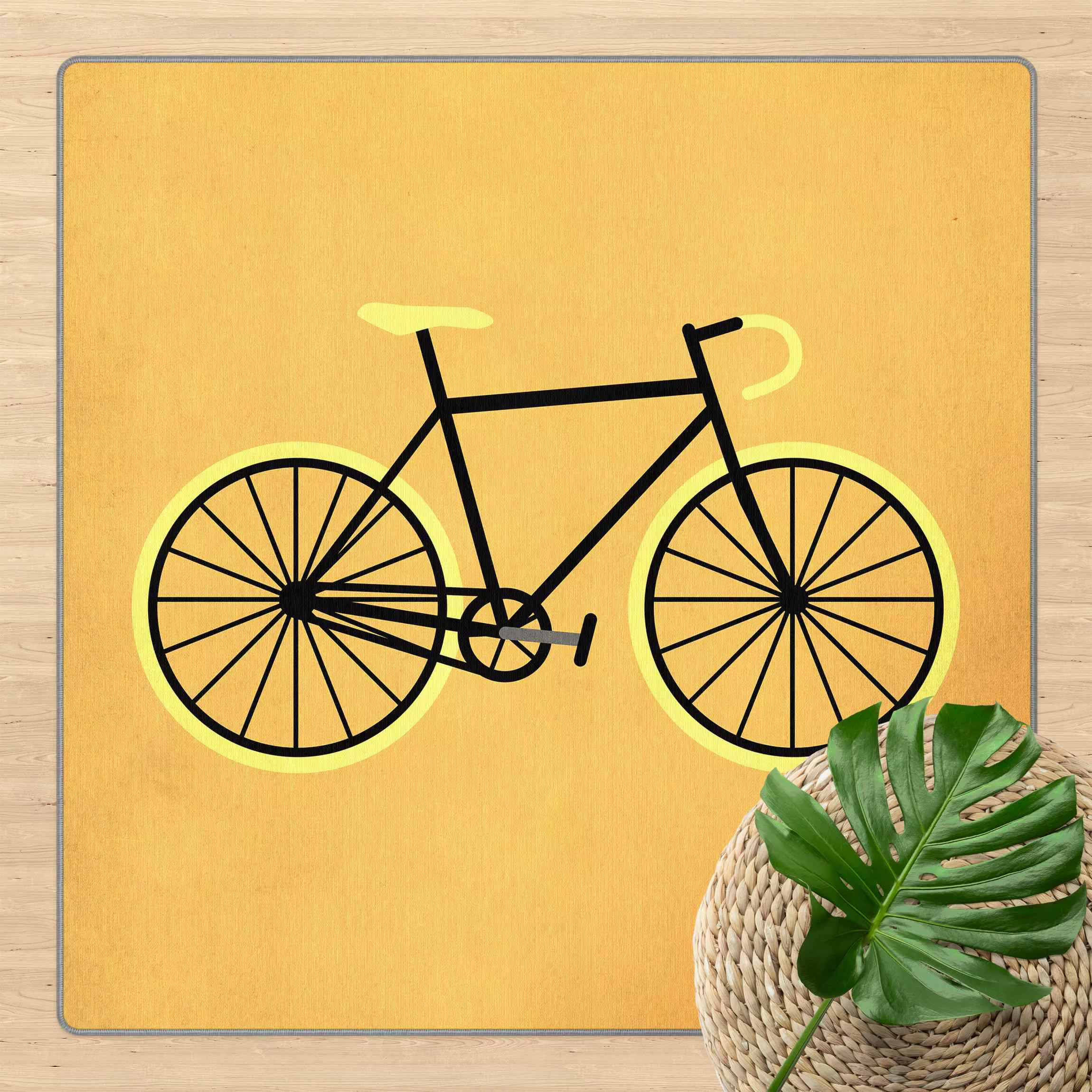 Teppich Fahrrad in Gelb günstig online kaufen