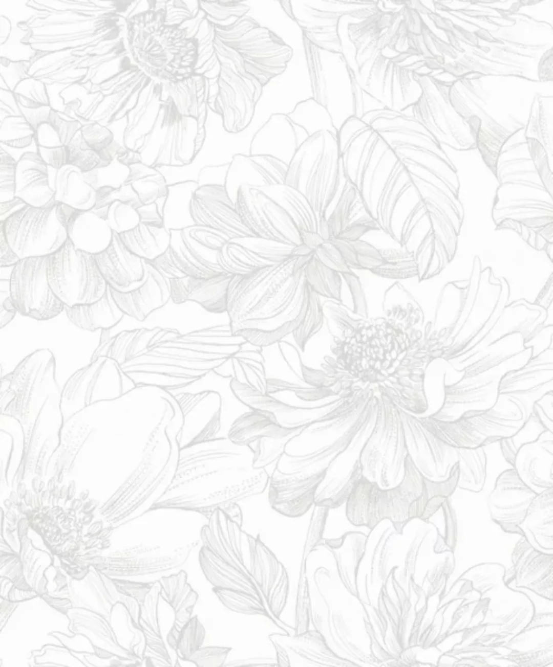 Art for the home Vliestapete »Soft Blush Dahlia«, Grau - 53x10m günstig online kaufen