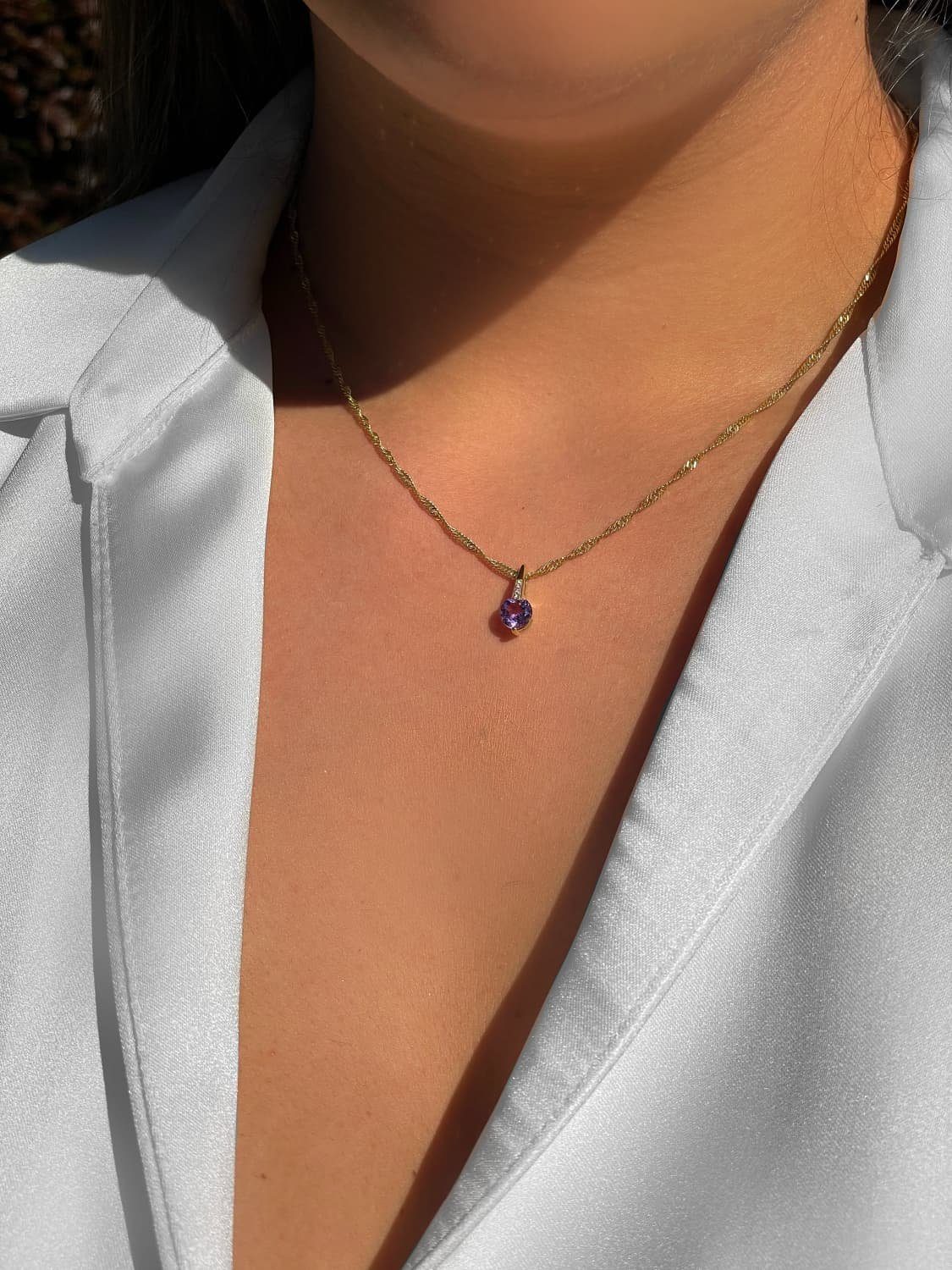 My Gold Kettenanhänger Damen Edelstein Anhänger günstig online kaufen