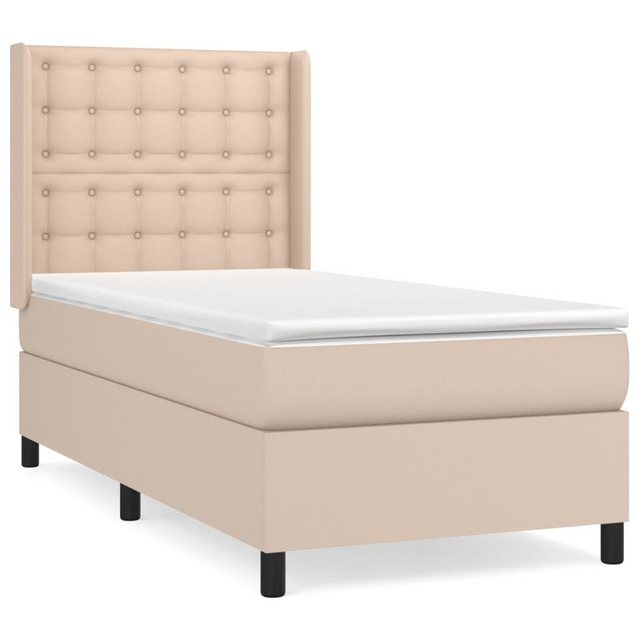 vidaXL Boxspringbett, Boxspringbett mit Matratze Cappuccino-Braun 90x200cm günstig online kaufen