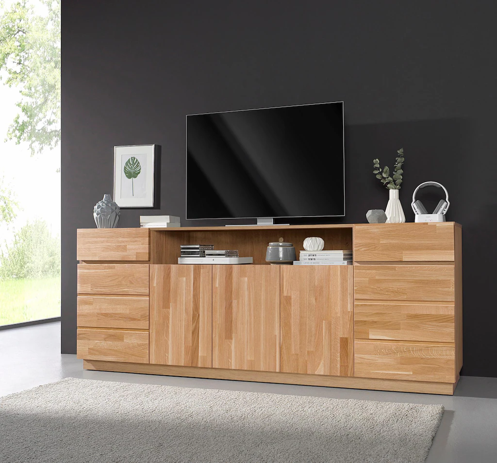 Home affaire Sideboard, Kommode, Breite 220 cm, teilmassiv, FSC-zertifizier günstig online kaufen